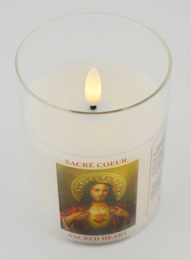 LED Votive Candle - Prayer Sacred Heart of Jesus (pic 2)