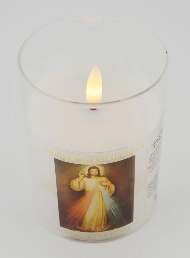 LED Votive Candle - Prayer Merciful Jesus (pic 2)