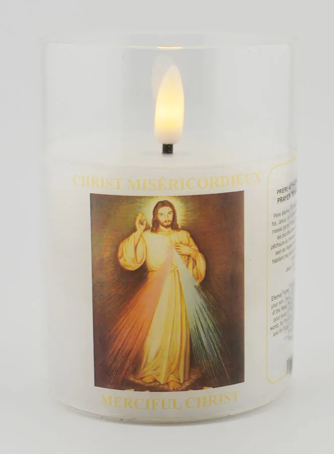 Battery-Operated Church Candle - Merciful Jesus (pic 1)