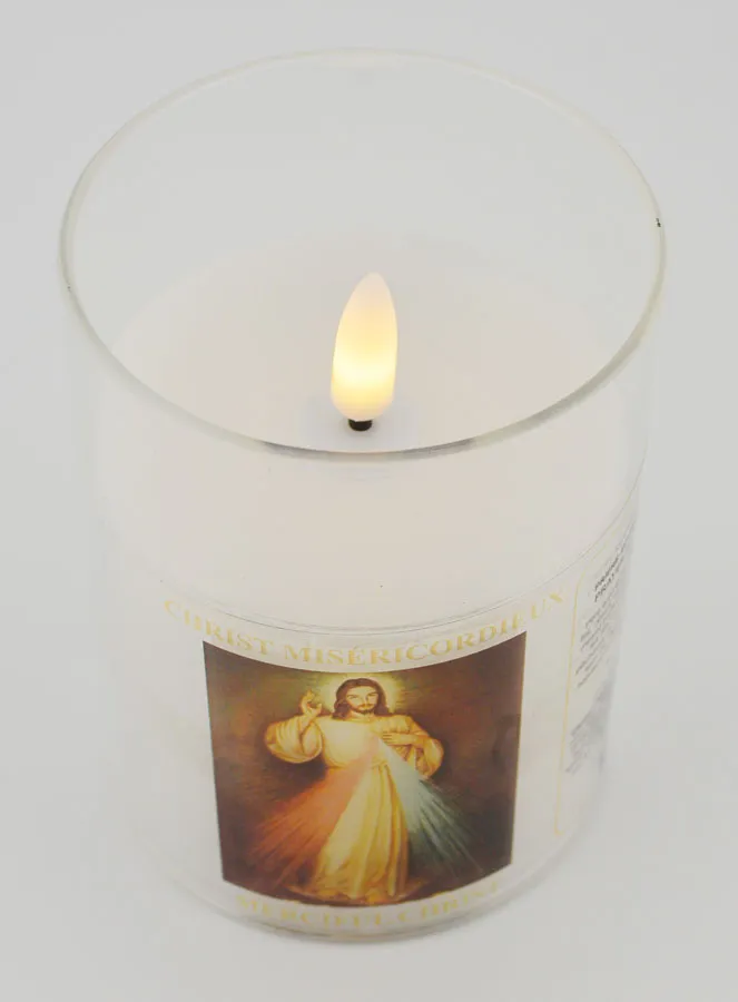 Battery-Operated Church Candle - Merciful Jesus (pic 2)