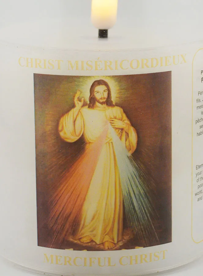 Battery-Operated Church Candle - Merciful Jesus (pic 3)