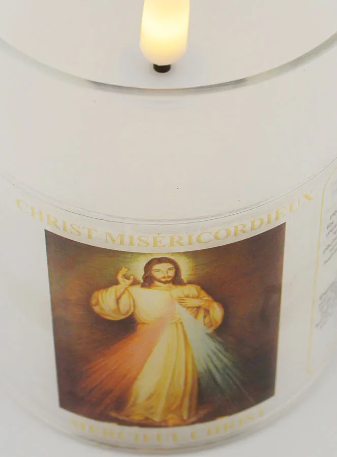 Battery-Operated Church Candle - Merciful Jesus (pic 4)