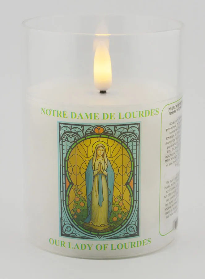 LED Votive Candle - Prayer to Our Lady of Lourdes (pic 1)