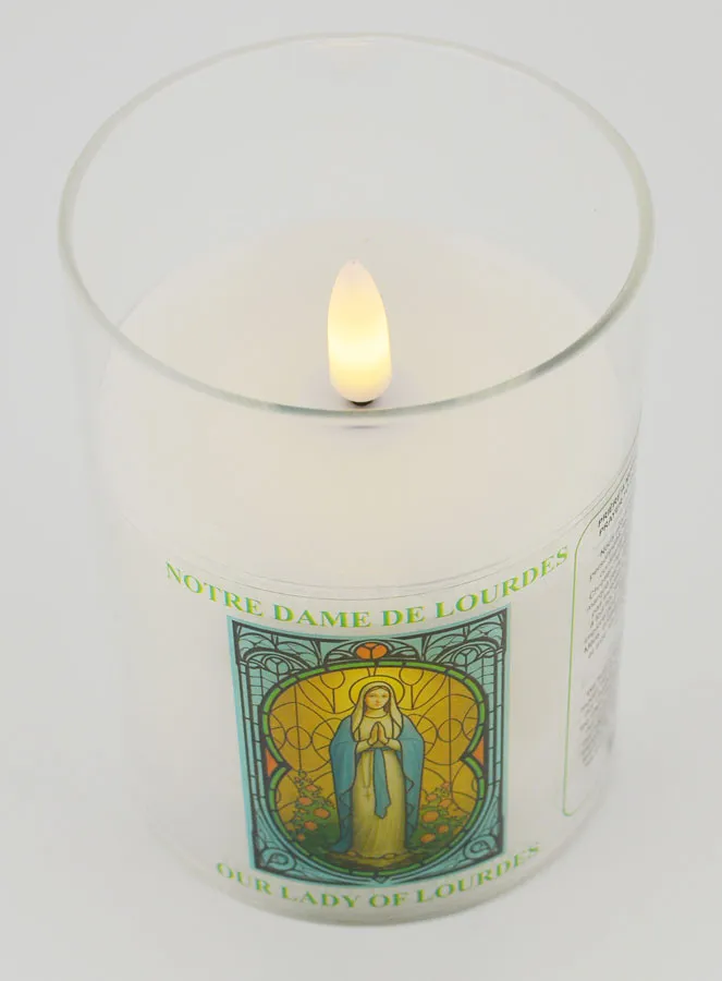 Battery-Operated Church Candle - Our Lady of Lourdes (pic 2)
