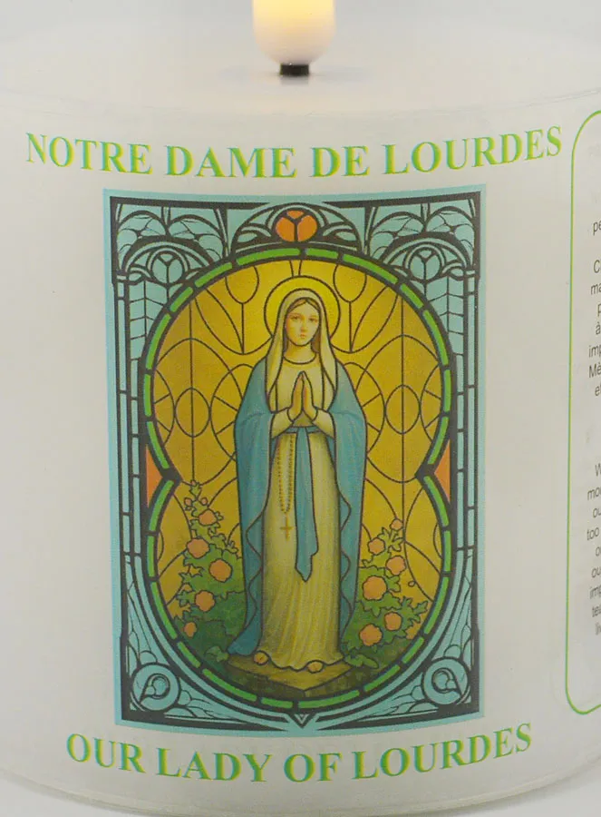 Battery-Operated Church Candle - Our Lady of Lourdes (pic 3)