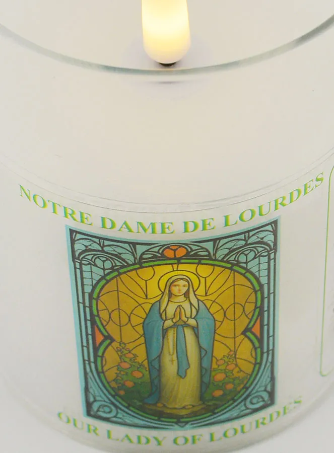 Battery-Operated Church Candle - Our Lady of Lourdes (pic 4)