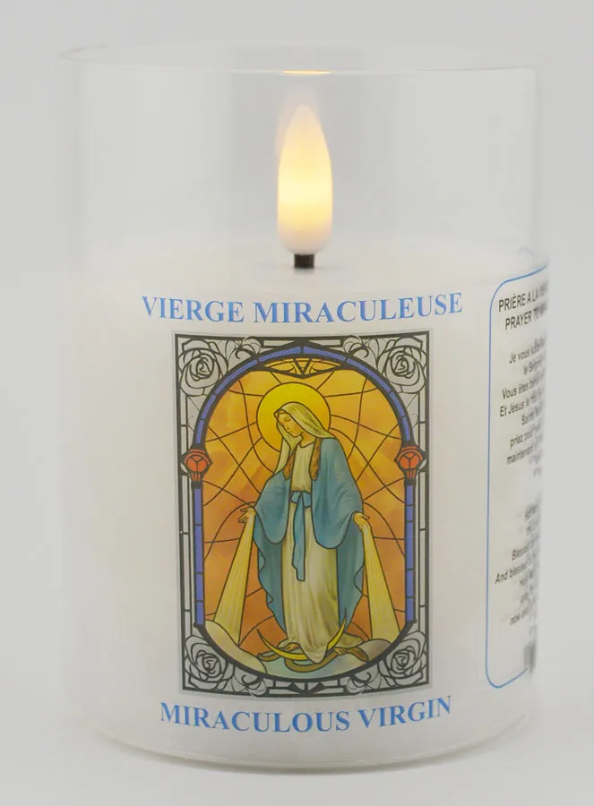 LED Votive Candle - Prayer to the Miraculous Virgin (pic 1)
