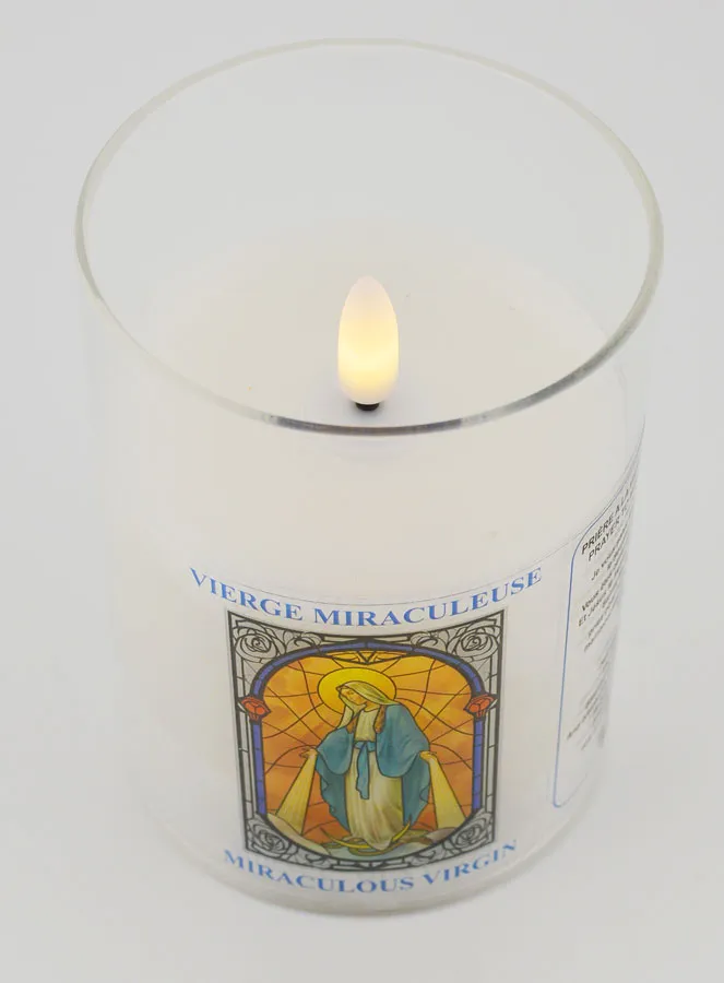 LED Votive Candle - Prayer to the Miraculous Virgin (pic 2)