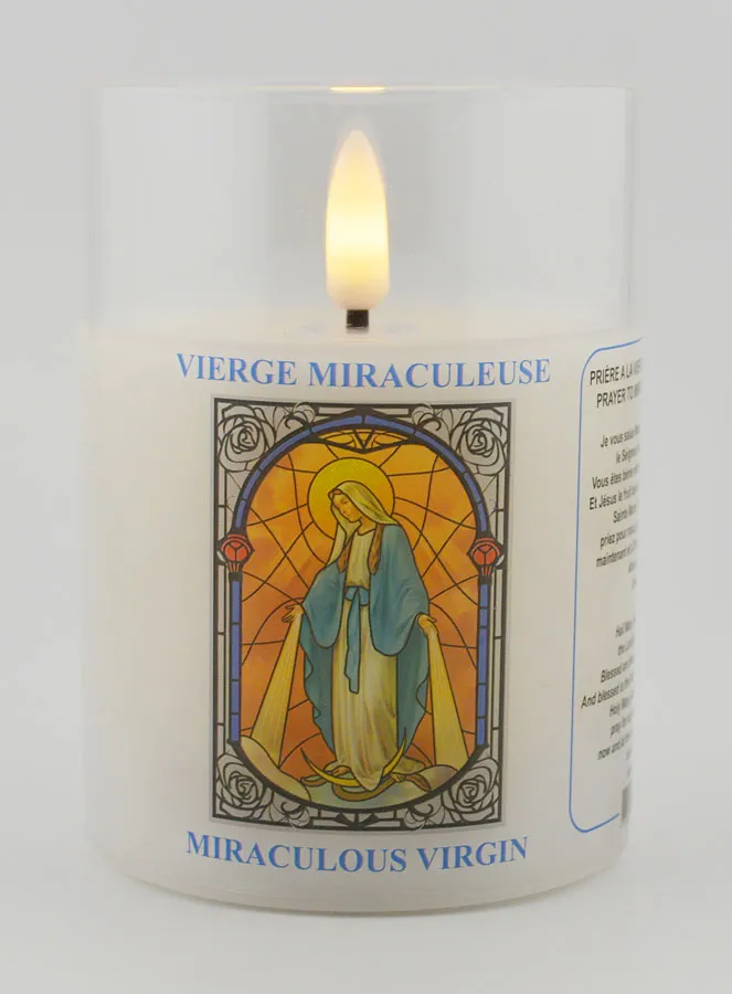 Battery-Operated Church Candle - Miraculous Virgin Mary (pic 1)