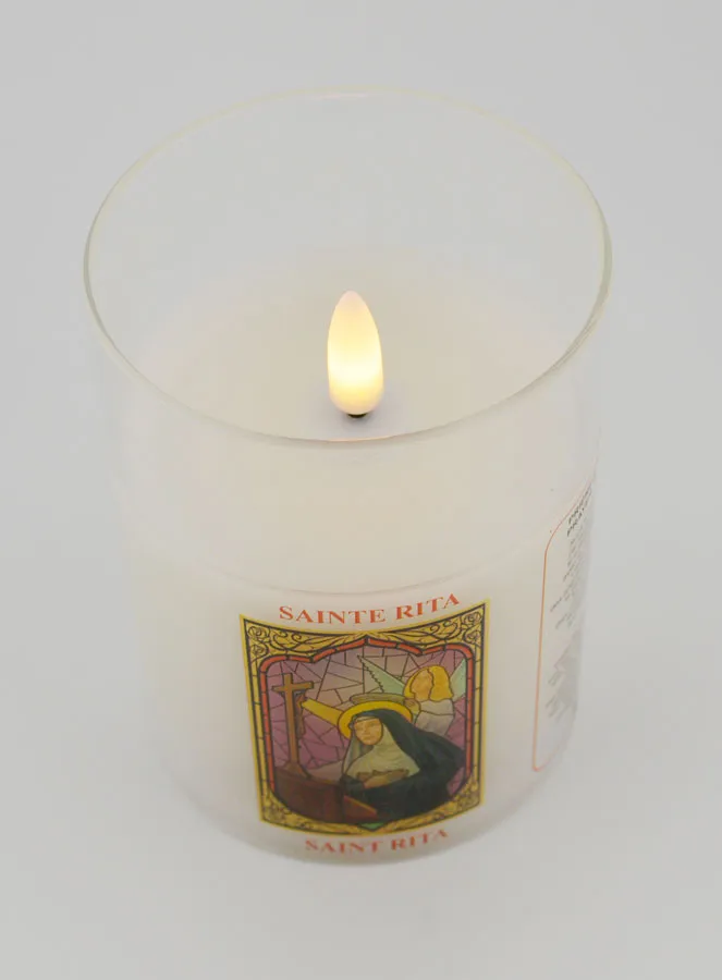 Battery-Operated Church Candle - Saint Rita (pic 2)