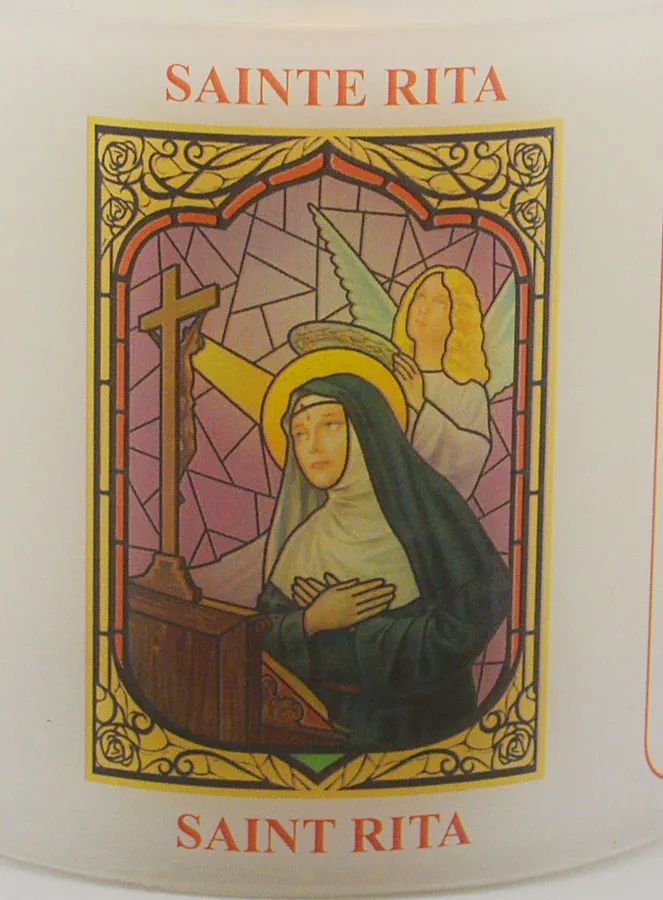 Battery-Operated Church Candle - Saint Rita (pic 3)