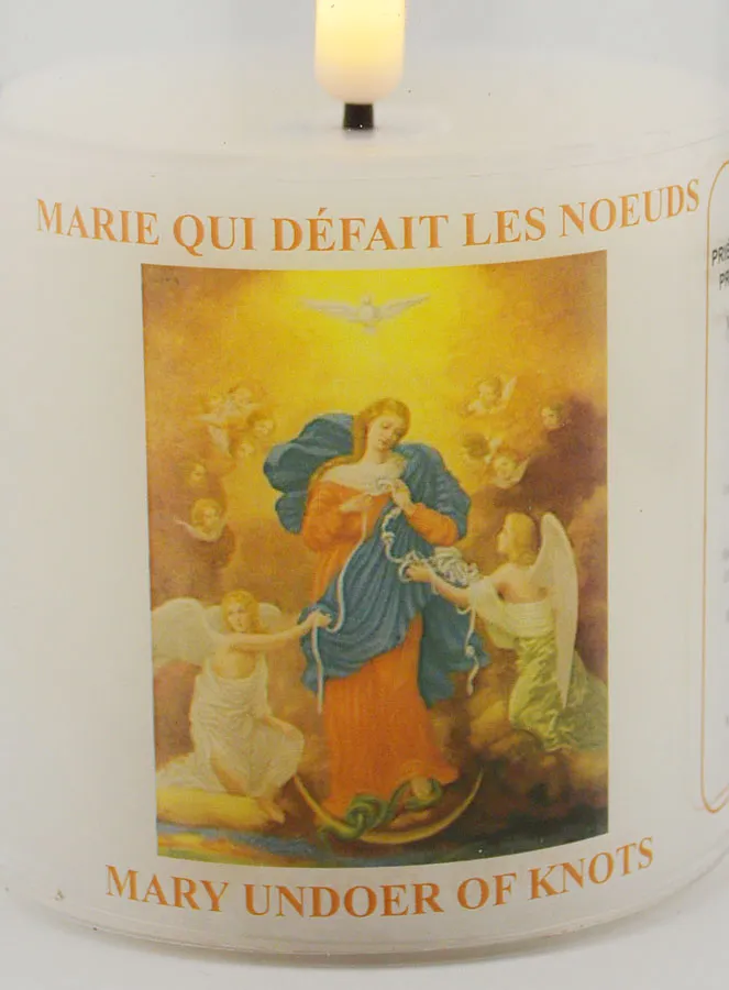 LED Votive Candle - Prayer to Mary Untier of Knots (pic 3)