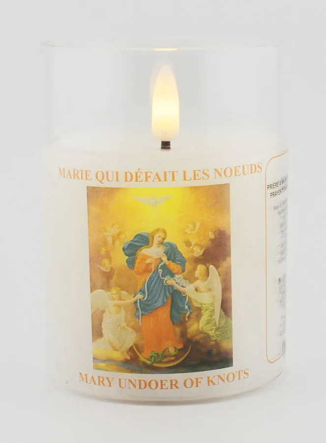 Battery-operated Church Candle - Our Lady Untier of Knots (pic 1)