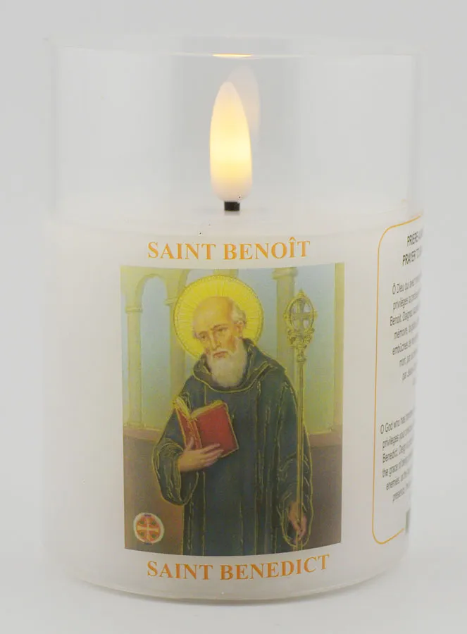 LED Votive Candle - Saint Benedict (pic 1)
