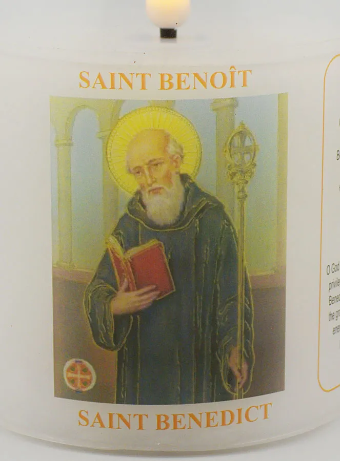 LED Votive Candle - Saint Benedict (pic 3)