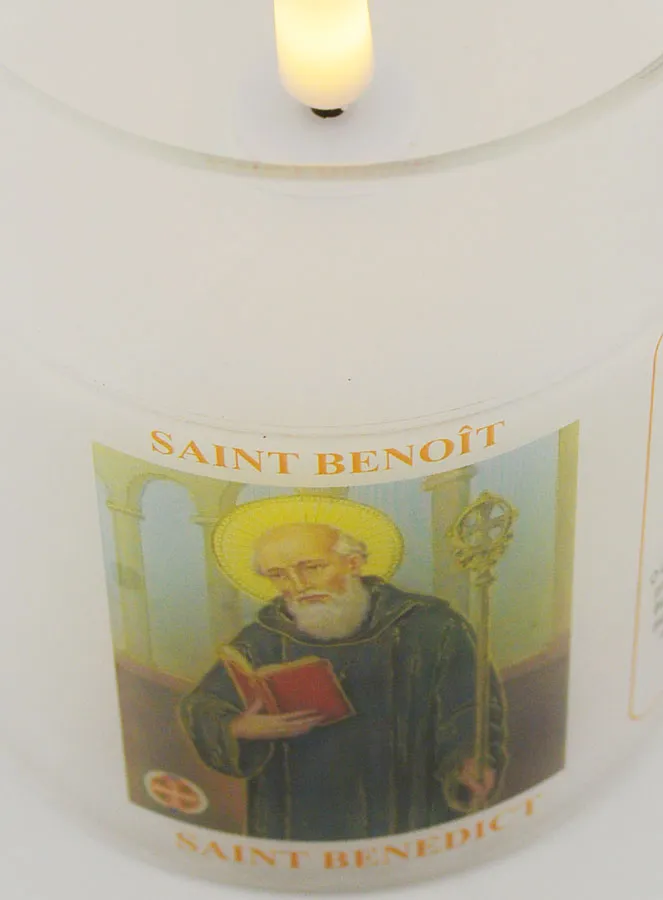Battery-Operated Church Candle - Saint Benedict (pic 4)