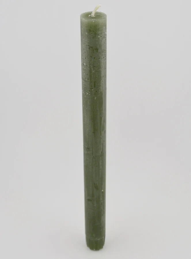 Solid Colour Candle 27cm - Olive Green (pic 2)