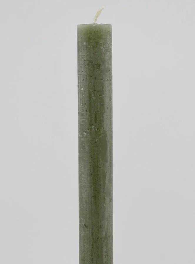 Solid Colour Candle 27cm - Olive Green (pic 3)