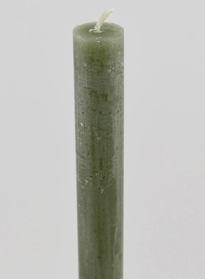 Solid Colour Candle 27cm - Olive Green (pic 4)