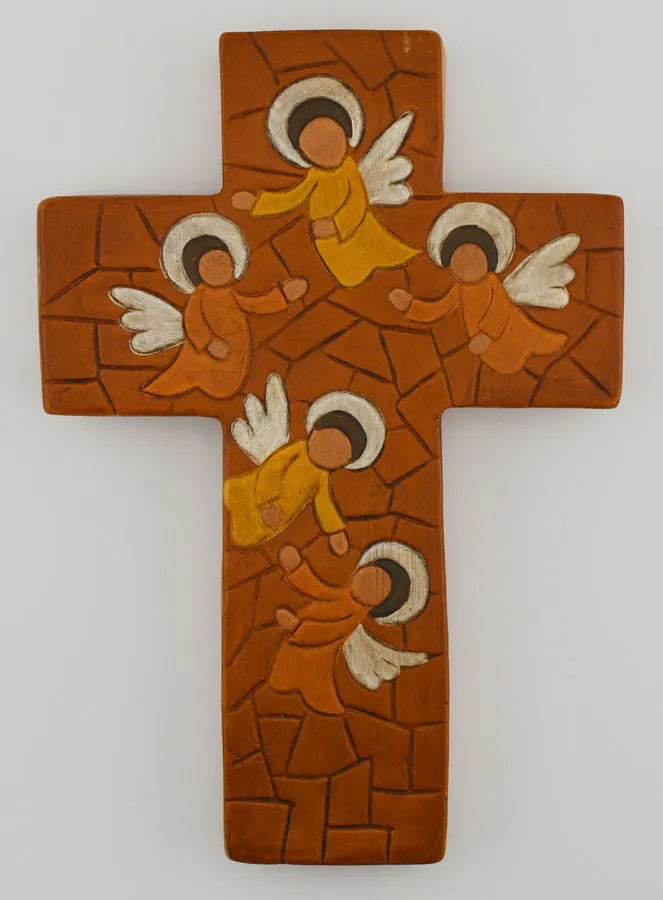 Ceramic Cross Guardian Angels - 15cm (pic 1)
