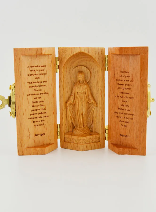 Solid Wood Triptych -  Miraculous Virgin Mary (pic 1)