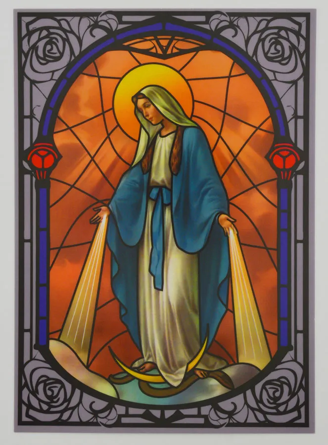 Window Magnet Stained Glass - Miraculous Virgin Mary (pic 1)