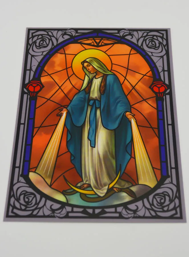 Window Magnet Stained Glass - Miraculous Virgin Mary (pic 2)