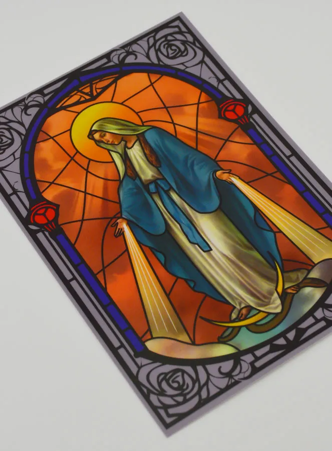 Window Magnet Stained Glass - Miraculous Virgin Mary (pic 3)