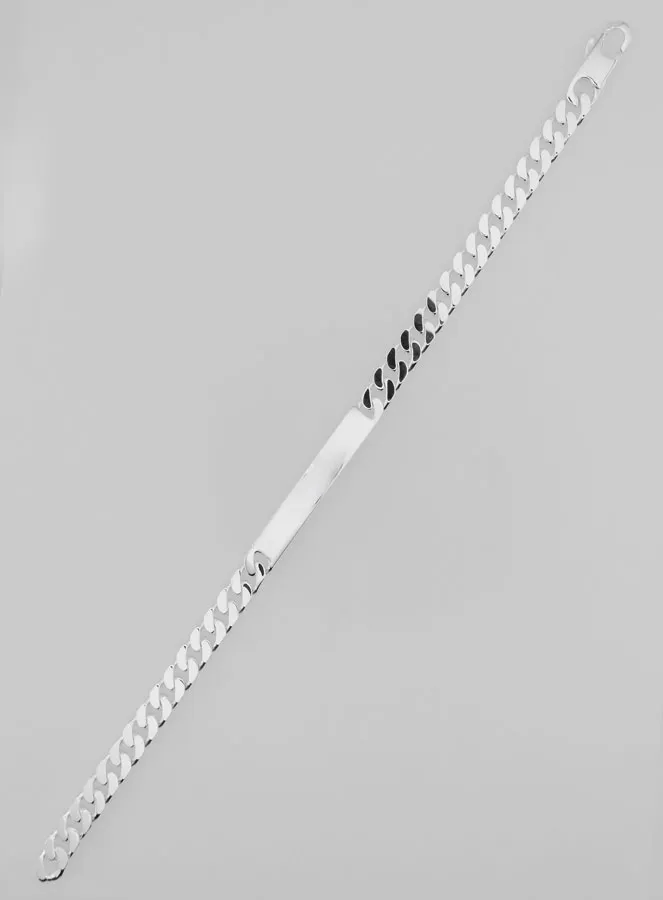 Men's Curb Bracelet in Silver - Mesh Size 5mm (pic 1)