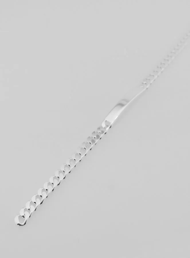 Men's Curb Bracelet in Silver - Mesh Size 5mm (pic 2)