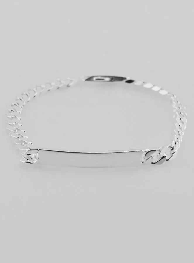 Men's Curb Bracelet in Silver - Mesh Size 5mm (pic 4)