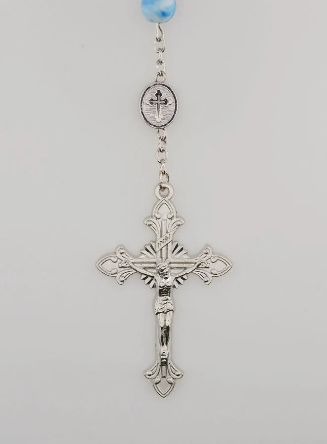 Miraculous Medal  Rosary - Light Blue (pic 3)