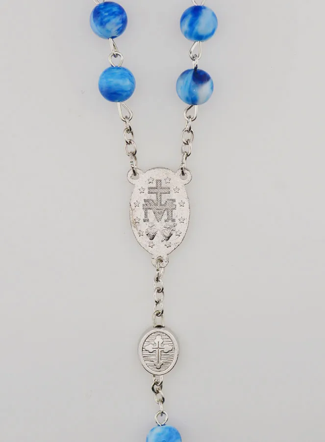 Miraculous Medal  Rosary - Light Blue (pic 4)