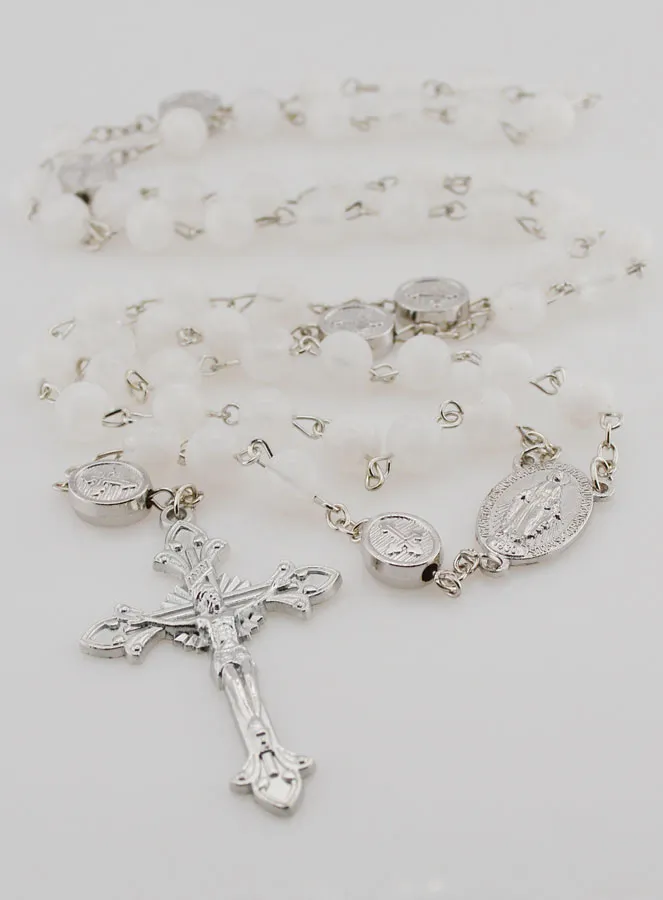 Rosary Miraculous Medal - White (pic 2)