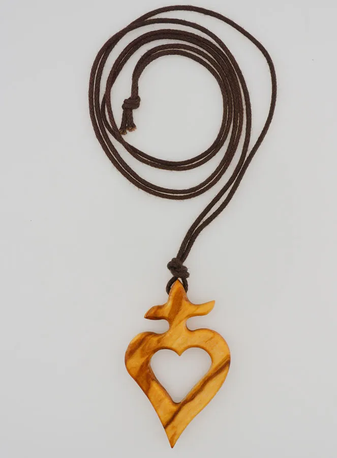 Religious Necklace Olive Wood Ex-Voto (pic 1)