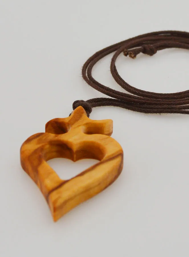 Religious Necklace Olive Wood Ex-Voto (pic 3)