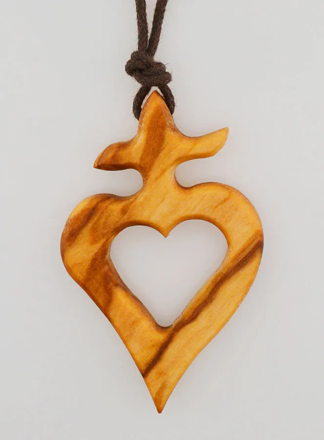 Religious Necklace Olive Wood Ex-Voto (pic 4)