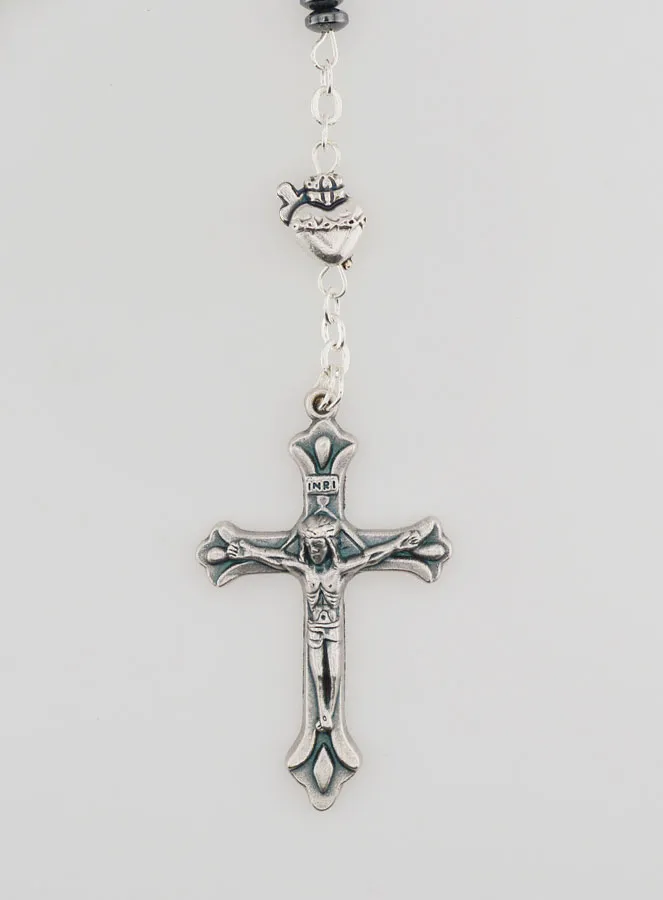 Rosary Miraculous Virgin and Ex Voto - Hematite (pic 3)