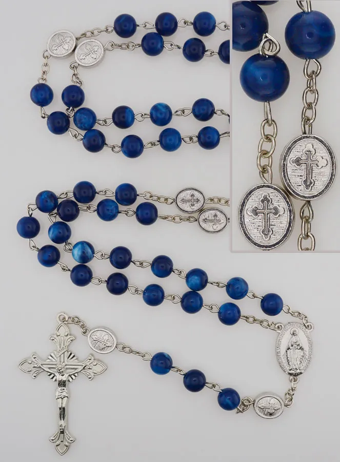 Rosary Miraculous Medal - Dark blue (pic 1)