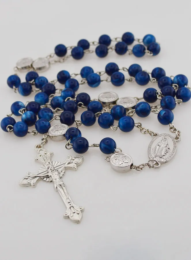 Rosary Miraculous Medal - Dark blue (pic 2)