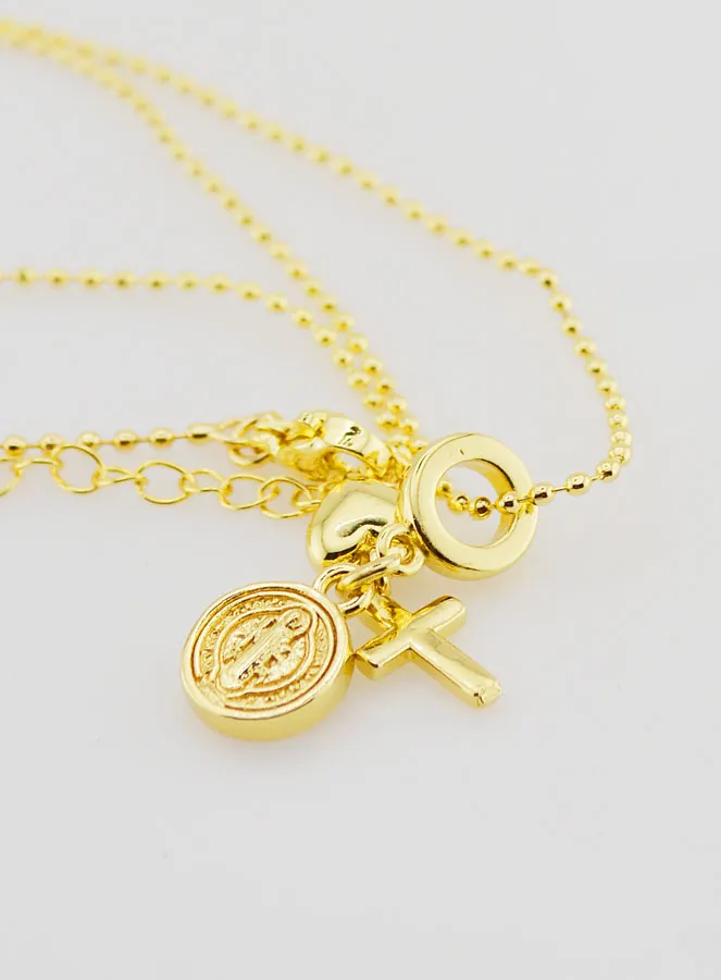 Religious Necklace 3 Charms - 40cm (pic 4)