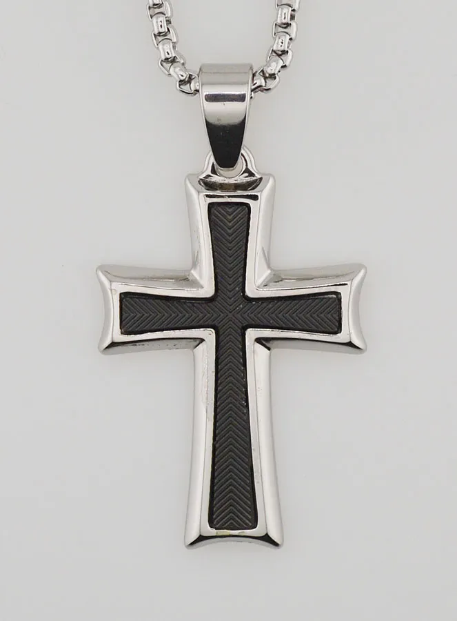 Religious Necklace for Men - Geometric Cross (pic 4)