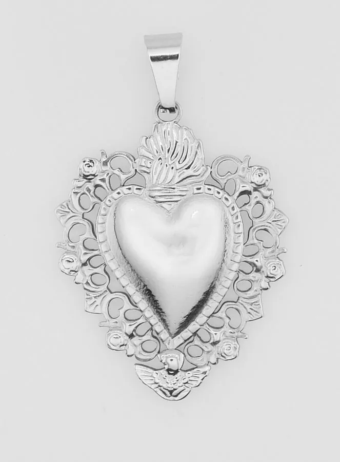 Large Ex Voto Pendant in Stainless Steel - 37mm (pic 1)