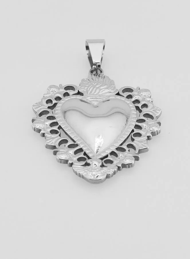 Large Ex Voto Pendant in Stainless Steel - 37mm (pic 2)