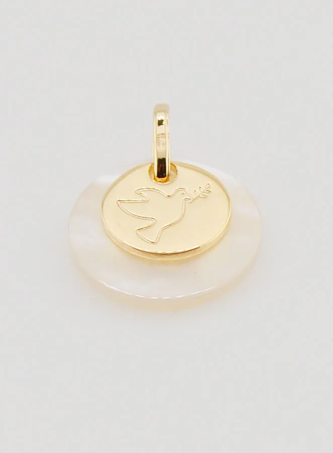 Gold-plated Token Medal with Mother-of-Pearl - Holy Spirit (pic 2)