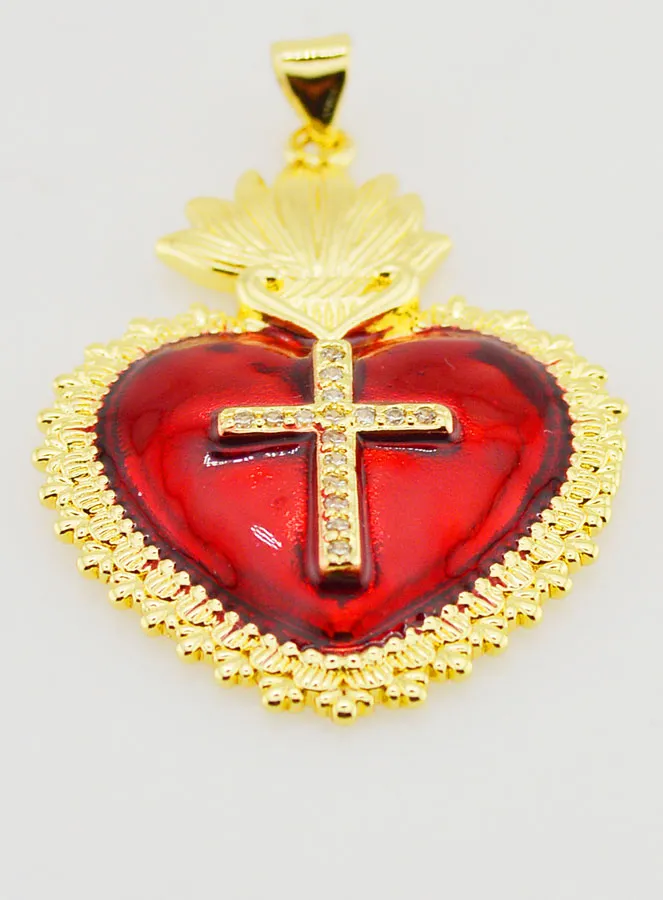Ex-Voto Pendant Red and Gold - 40mm (pic 2)