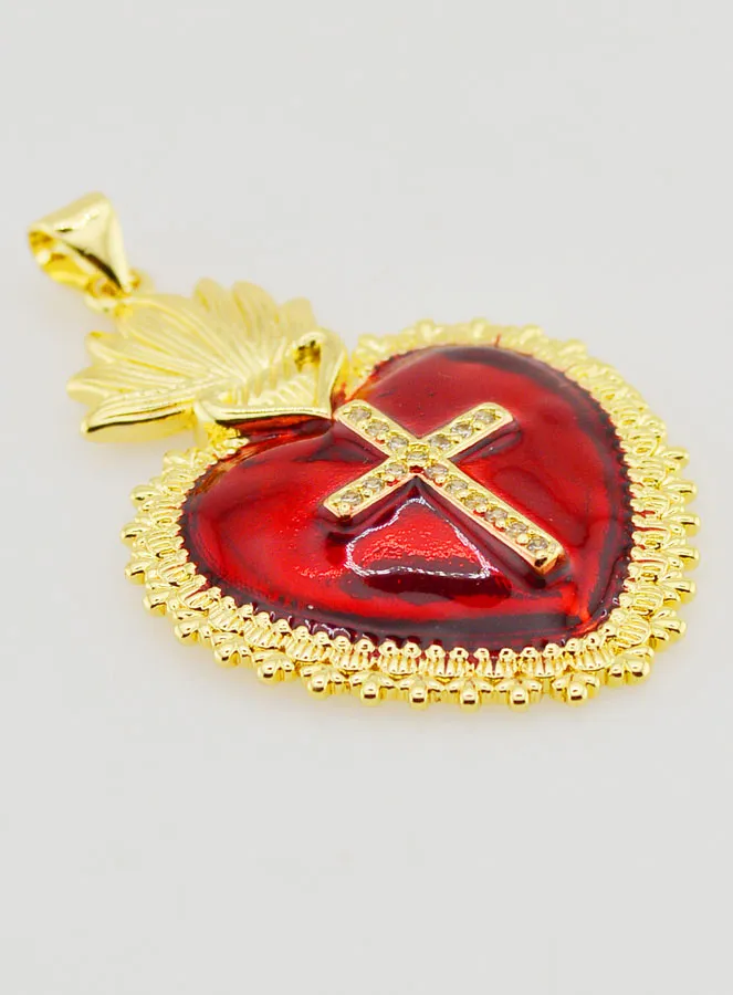 Ex-Voto Pendant Red and Gold - 40mm (pic 3)