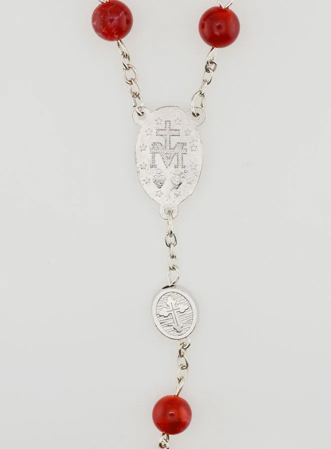 Rosary Miraculous Medal - Red (pic 4)