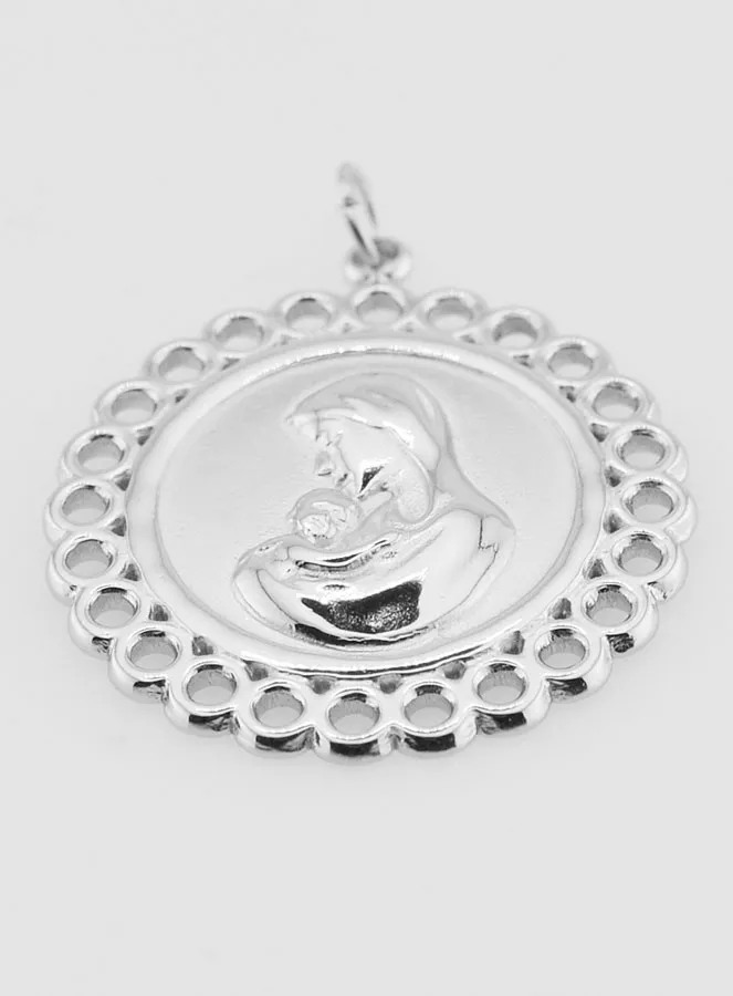 Virgin and Child Stainless Steel Medal - 25mm (pic 2)