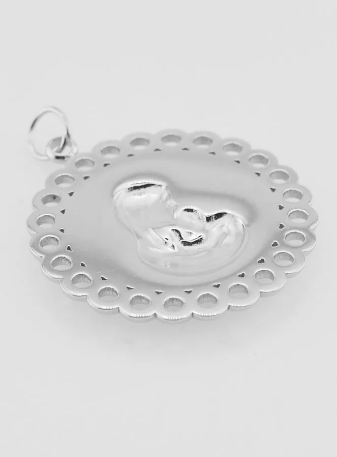 Virgin and Child Stainless Steel Medal - 25mm (pic 4)